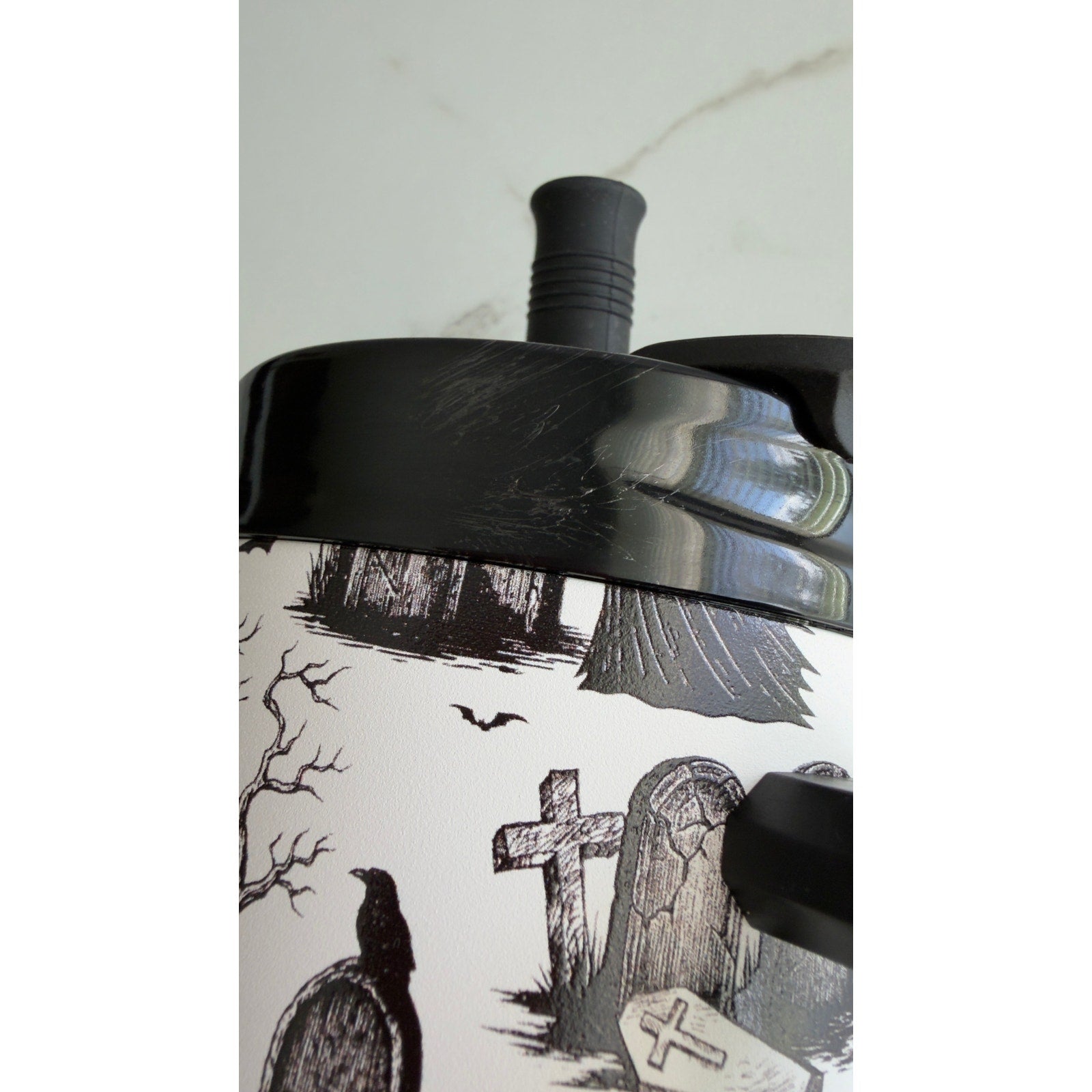 Wellness 30 oz Stainless Steel Tumbler Halloween Graveyard Grim Reaper NWT