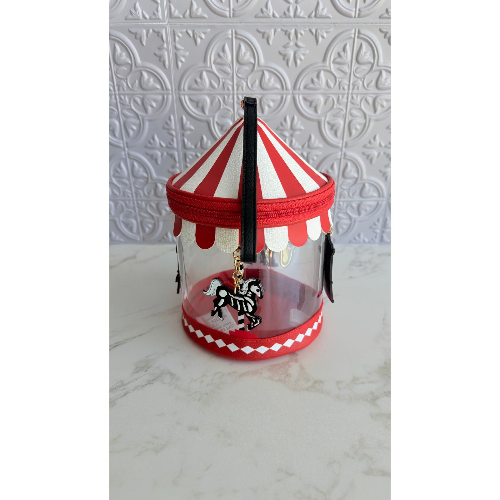 Bath & Body Works Halloween Spooky Carnival Carousel Cosmetic Bag Wristlet NWT