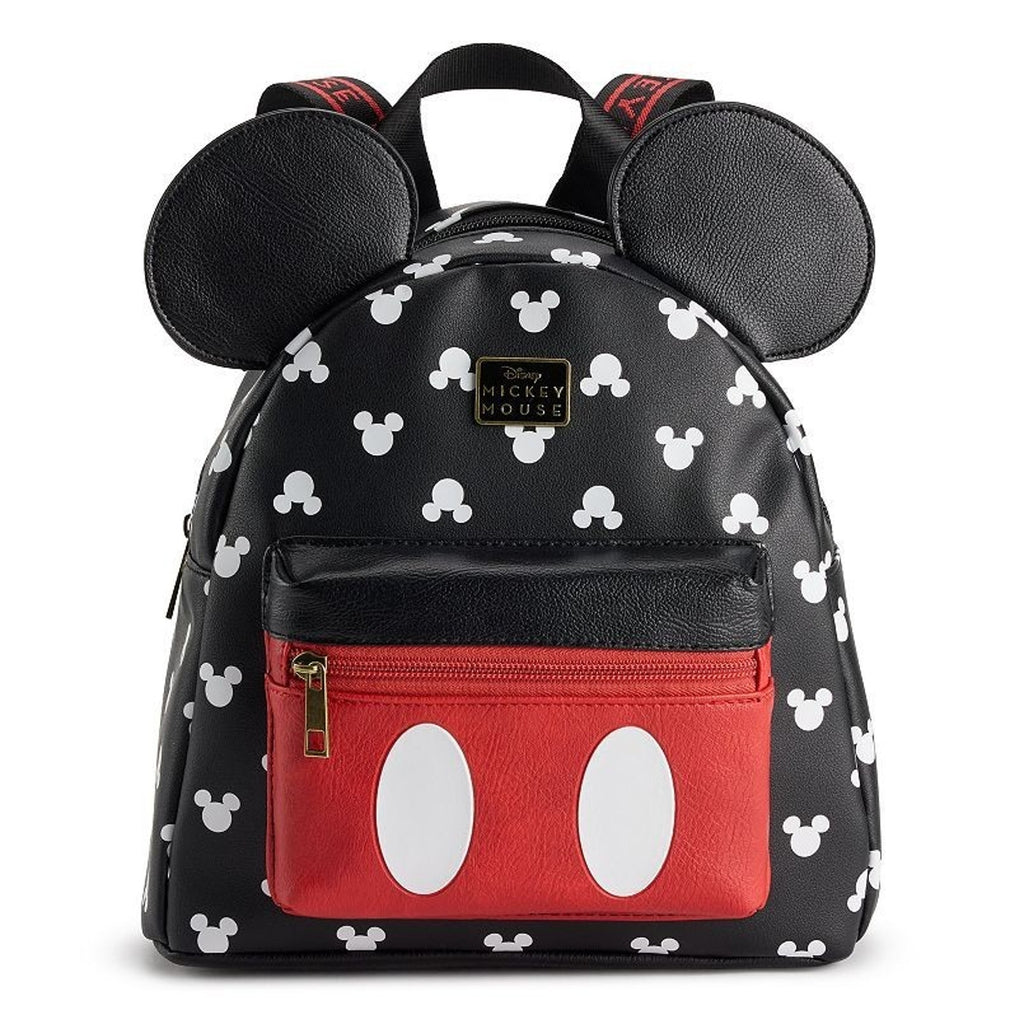 Bioworld Disney Mickey Mouse Mini Backpack - 3D Ears & All-Over Print NWT