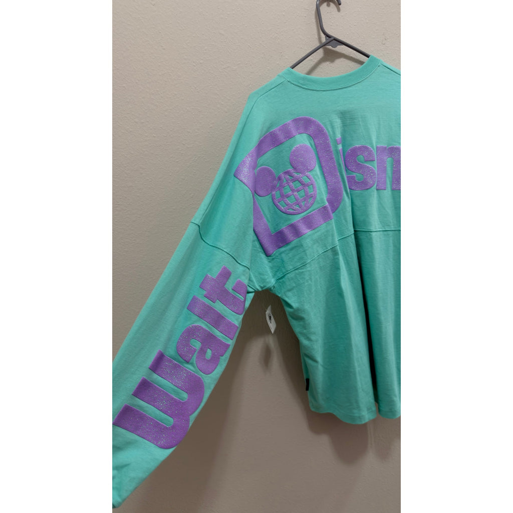 Walt Disney World Spirit Jersey Large Mint Green Pistachio Purple Glitter NWT