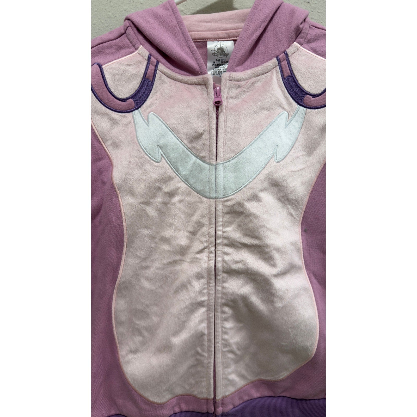 Disney Lilo & Stitch Youth Angel Costume Zip-Up Hoodie NWT Size 11/12