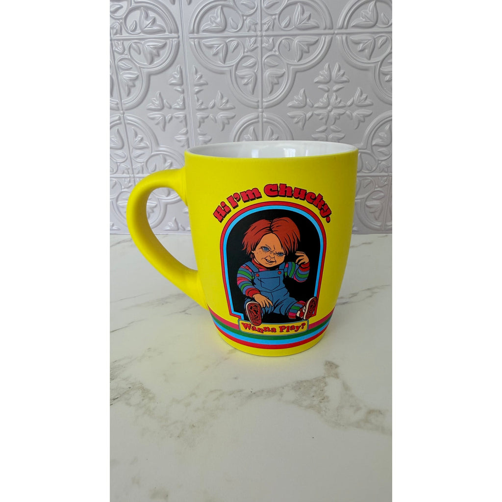 Silver Buffalo Chucky Wanna Play? Soft Touch Ceramic Mug 25oz NWT