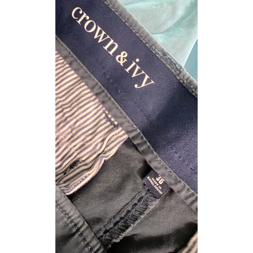 Crown & Ivy Men's Motion Flex Chino Shorts - Navy, Size 36 (Preowned)