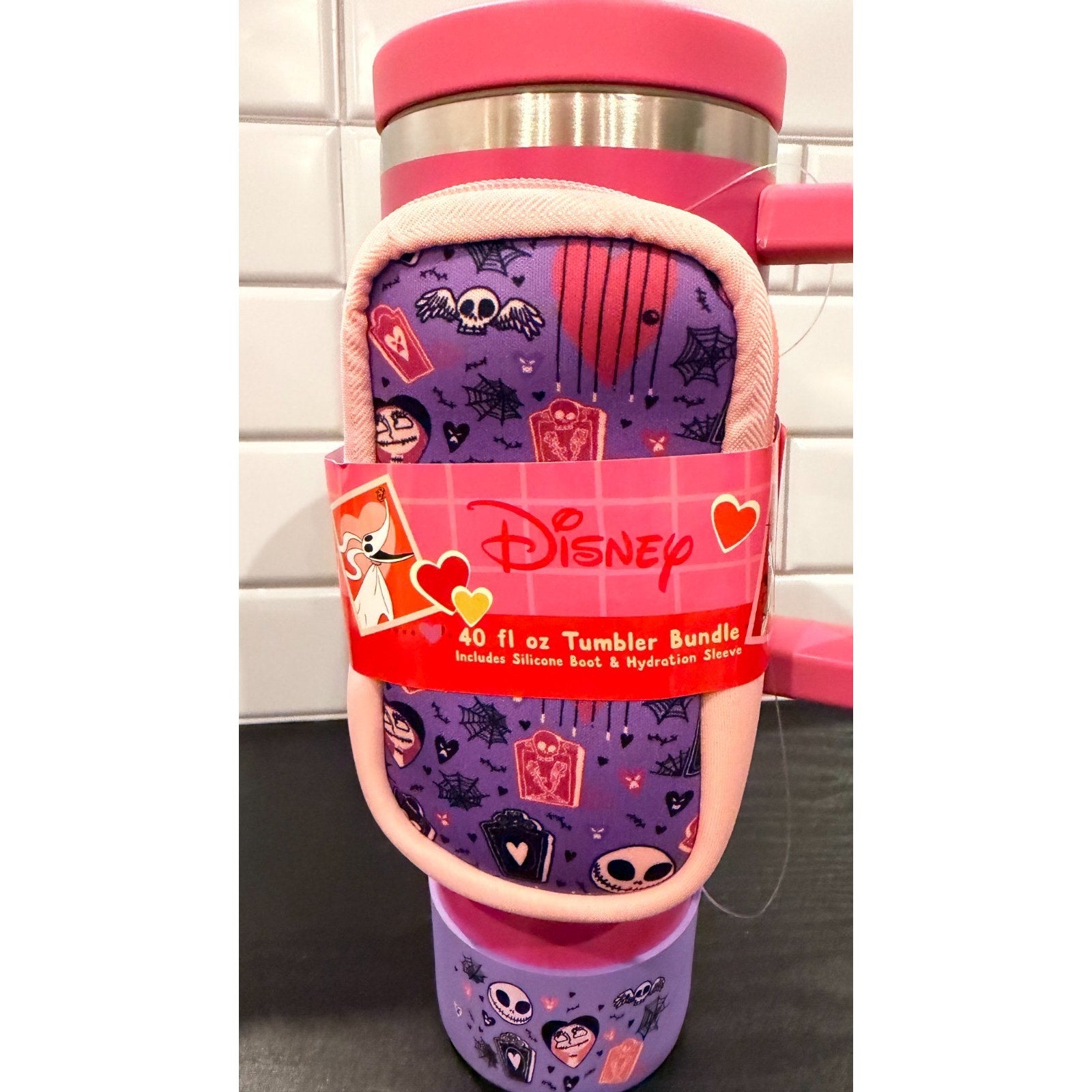 2026 Valentine's Day JACK SKELLINGTON & SALLY 40oz Tumbler Hydration Bundle Boot