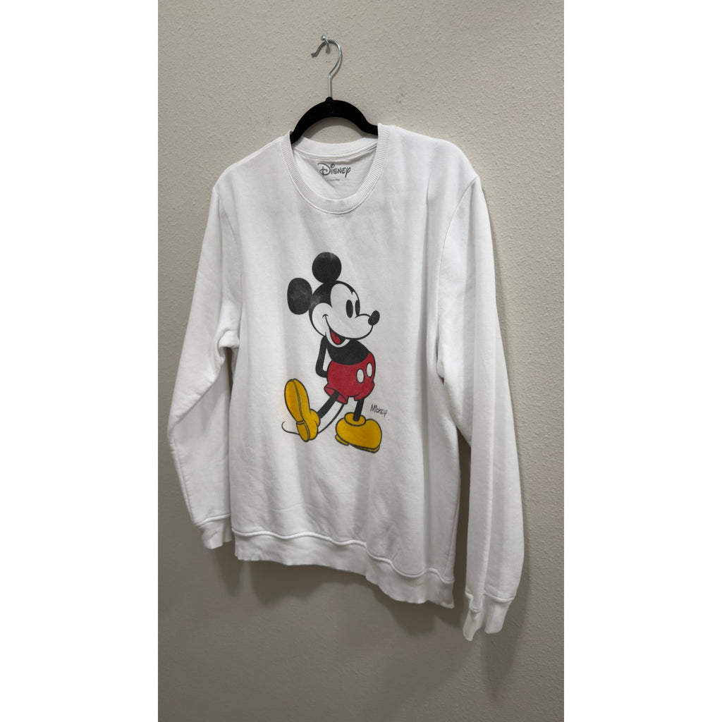 Disney White Classic Mickey Mouse Graphic Crewneck Sweatshirt XL