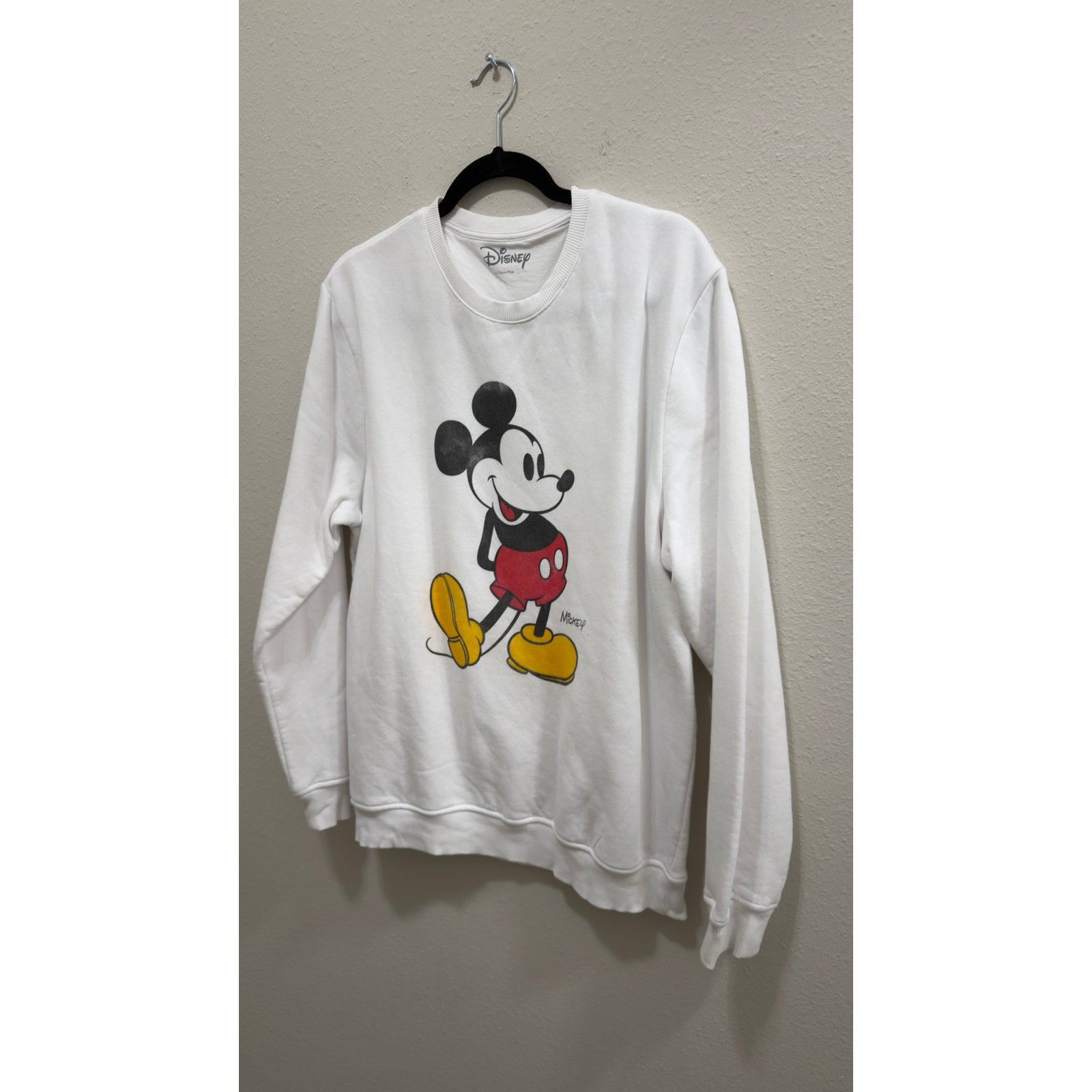 Disney White Classic Mickey Mouse Graphic Crewneck Sweatshirt XL