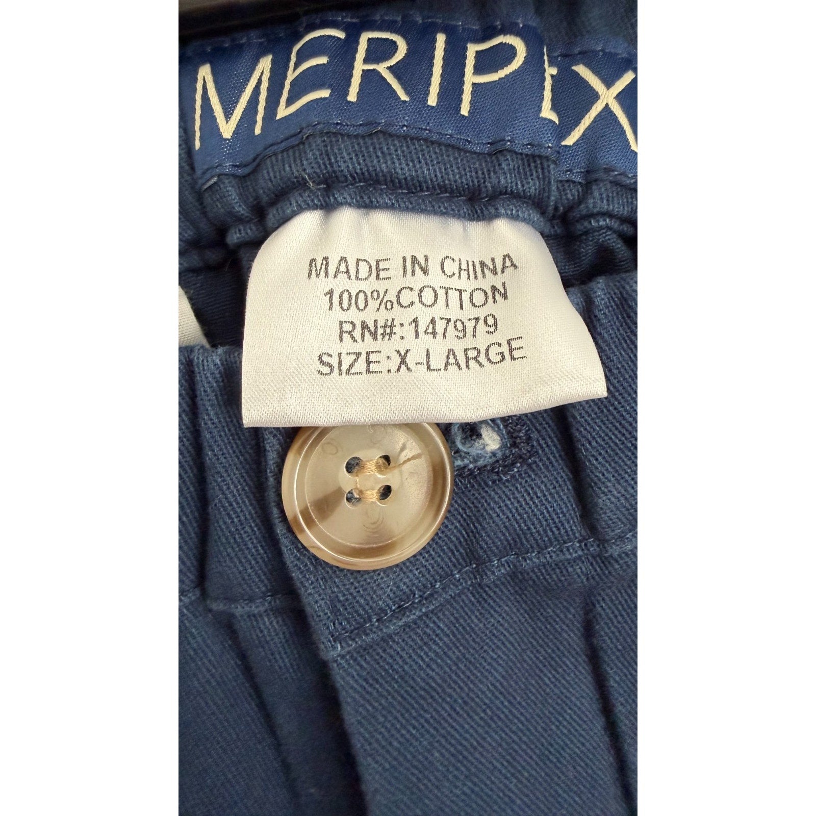 NWT Meripex Apparel Men's Navy Elastic-Waist Shorts 5.5" Inseam XL