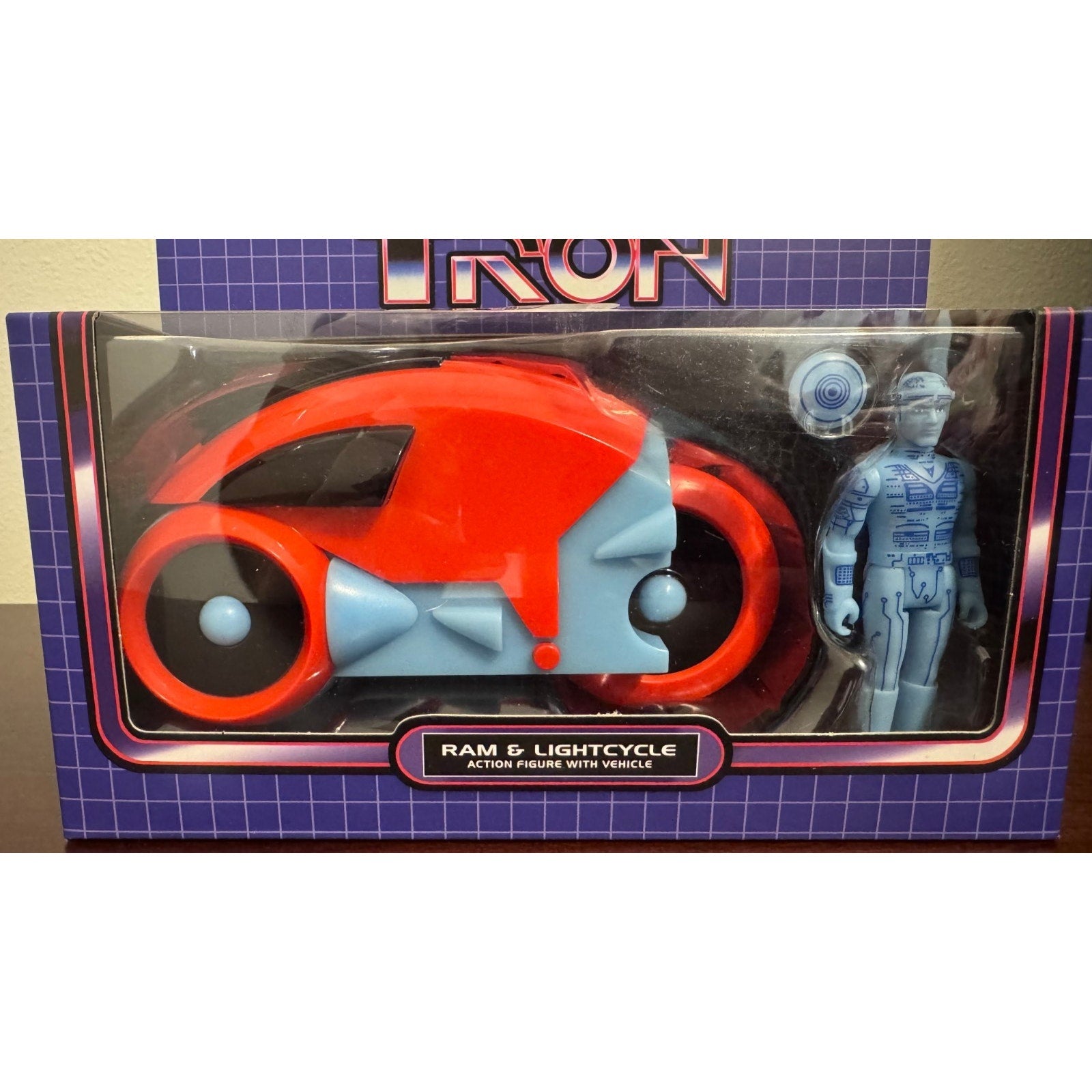 Disney Parks Super7 Tron ReAction Figure: RAM & Lightcycle Set NEW Box Damaged