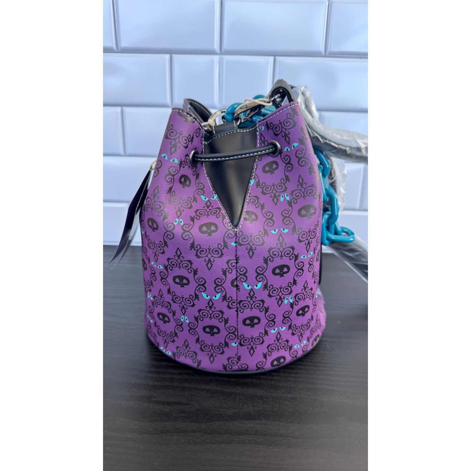 Disney x Loungefly Haunted Mansion Wallpaper GLOW IN THE DARK Bucket Bag