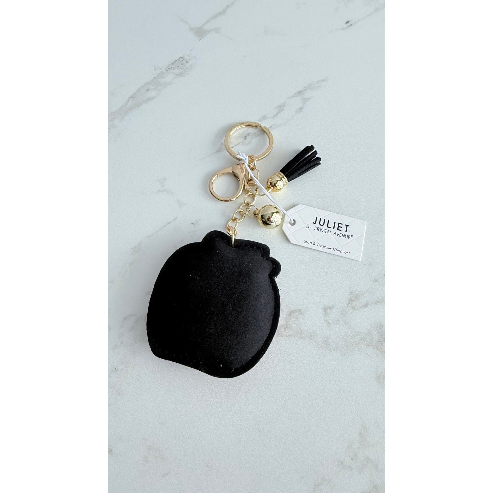 Juliet Crystal Avenue Halloween Pumpkin Crystal Puffy Keychain Tassel NWT