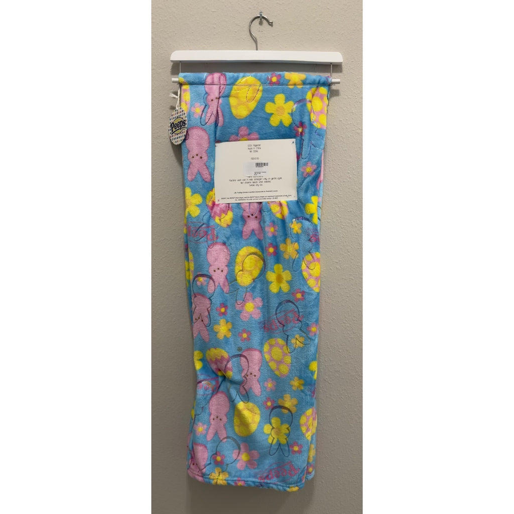 Peeps Oversized Plush Throw 50" x 70" - Peeps, Eggs, and Foil Design - NEW