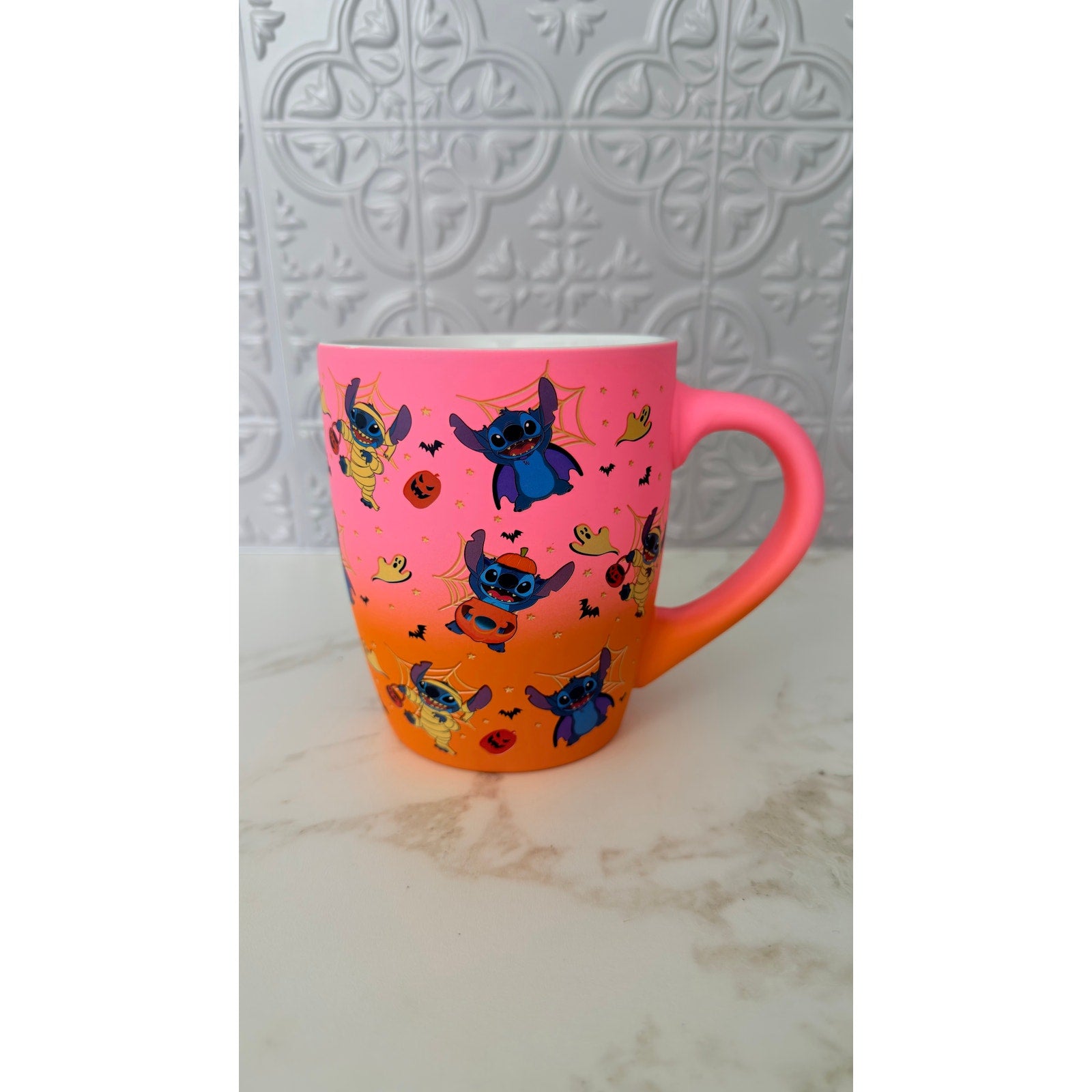 Disney Stitch Halloween Trick or Treat Ombre Soft Touch Cerami Mug 25oz NWT