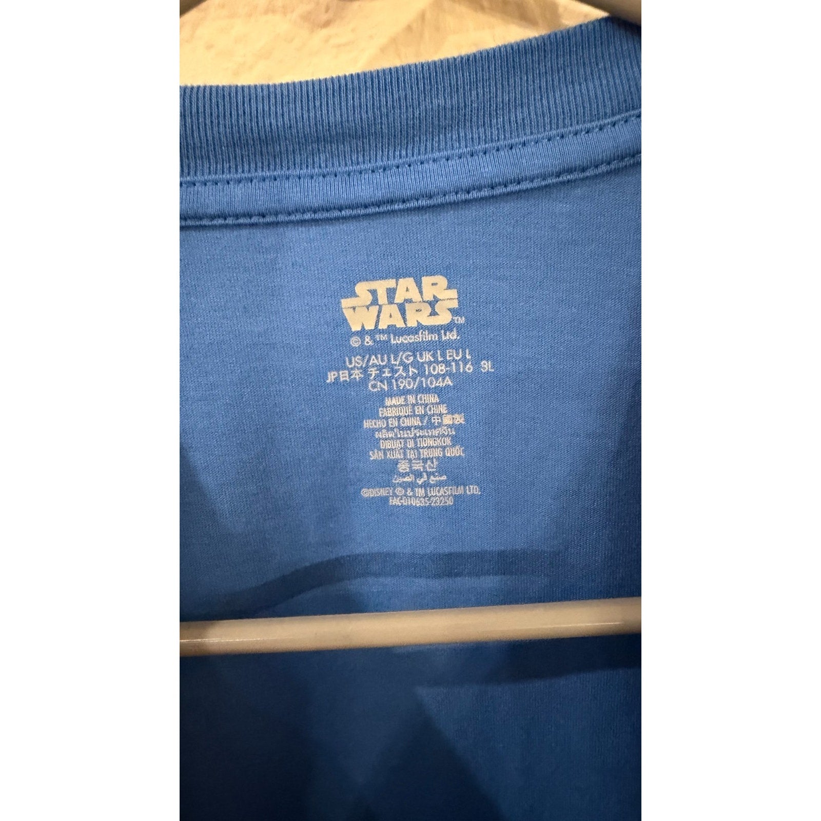 Disney Parks Star Wars Darth Vader T-Shirt L Large Blue Black Men's