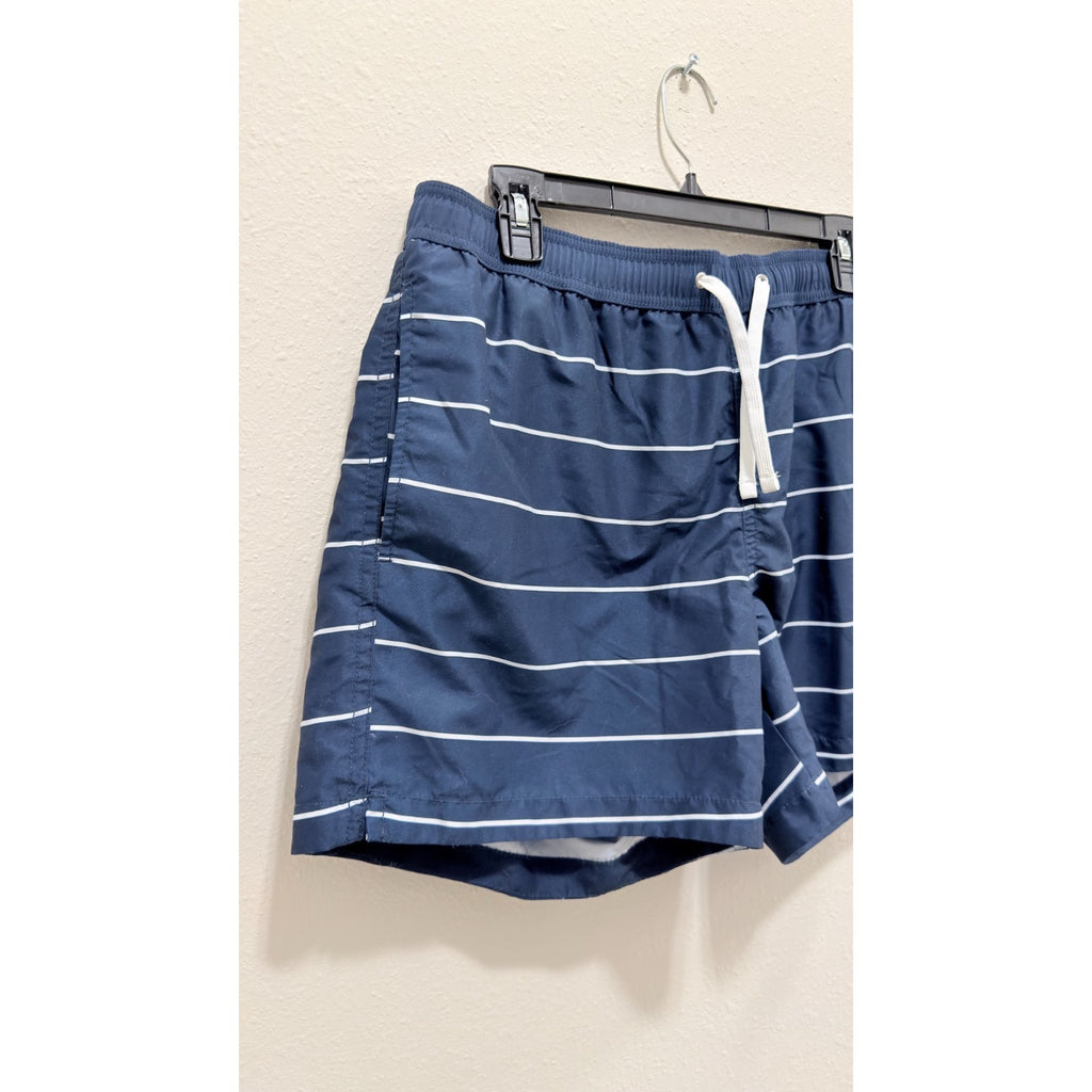 H&M Men's Striped Swim Shorts - Dark Blue - NWOT