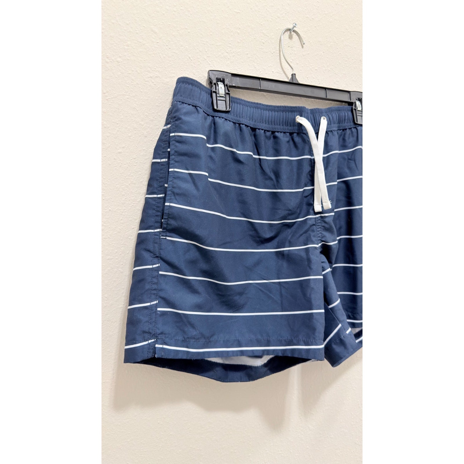 H&M Men's Striped Swim Shorts - Dark Blue - NWOT