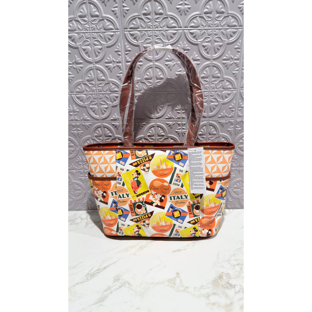Disney EPCOT World Showcase Italy Pavilion Icon Collage Tote Bag NEW
