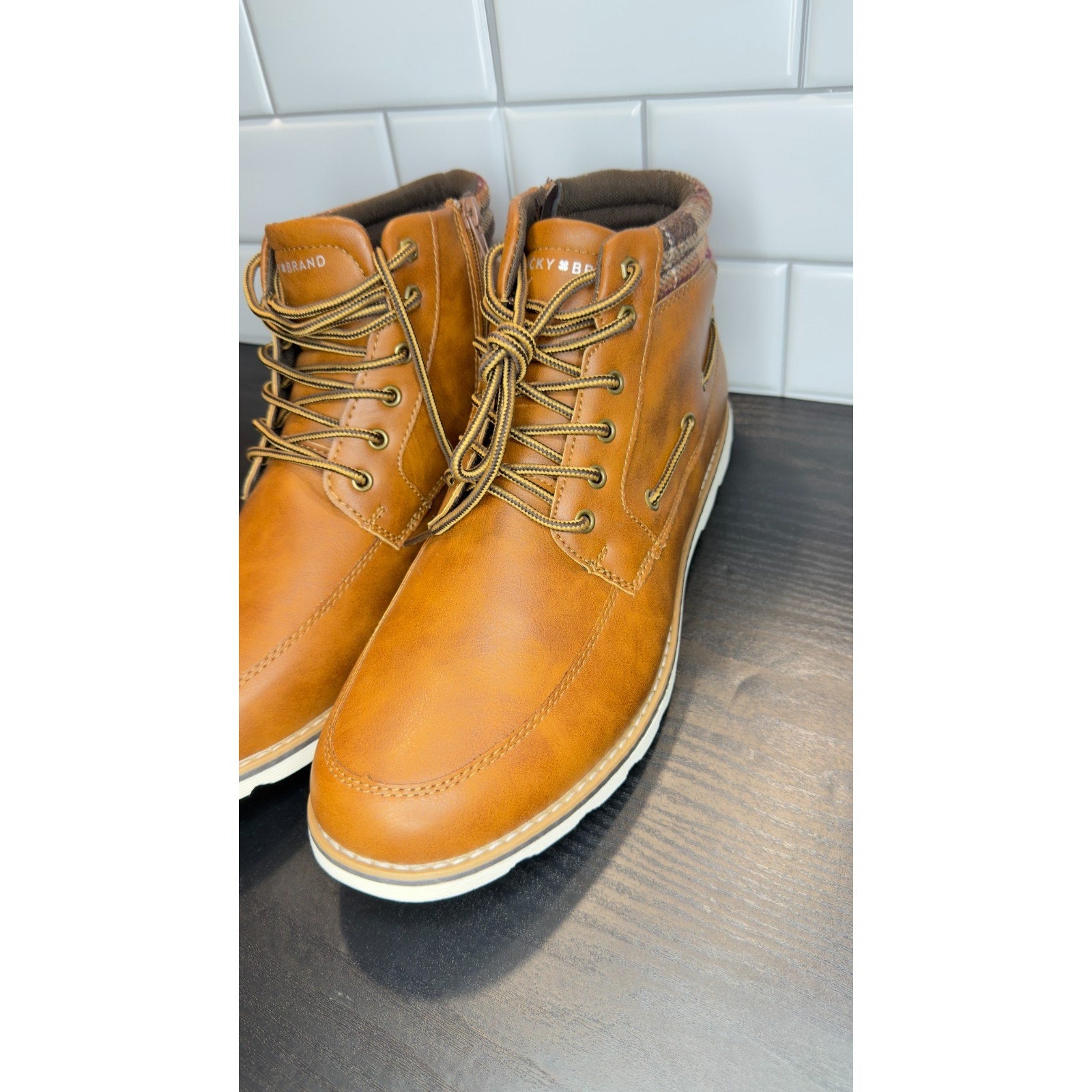 Lucky Brand Kenny Men’s Brown Leather Lace-Up Boots - Size 11.5