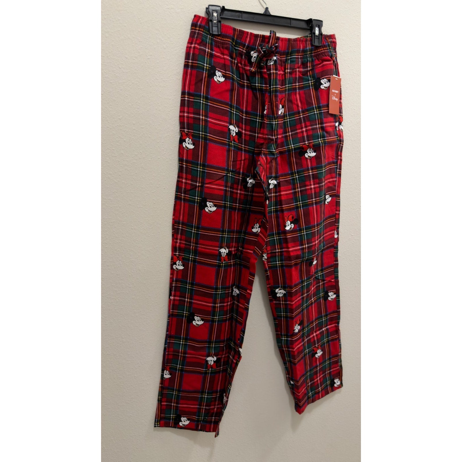 NWT Old Navy x Disney Men’s Red Plaid Flannel Pajama Pants - Medium