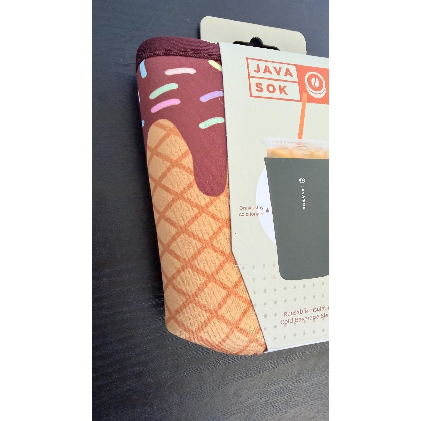 JavaSok "I Scream You Scream" Iced Coffee Sleeve - Medium 22-28oz NWT