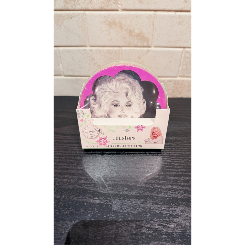 Dolly Parton Christmas Coasters – 8-Count Double-Sided Set (NEW)