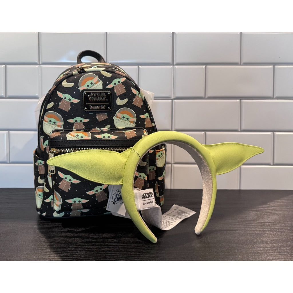 Disney Parks x Loungefly Star Wars Mandalorian Grogu and Grogu Ears NWT