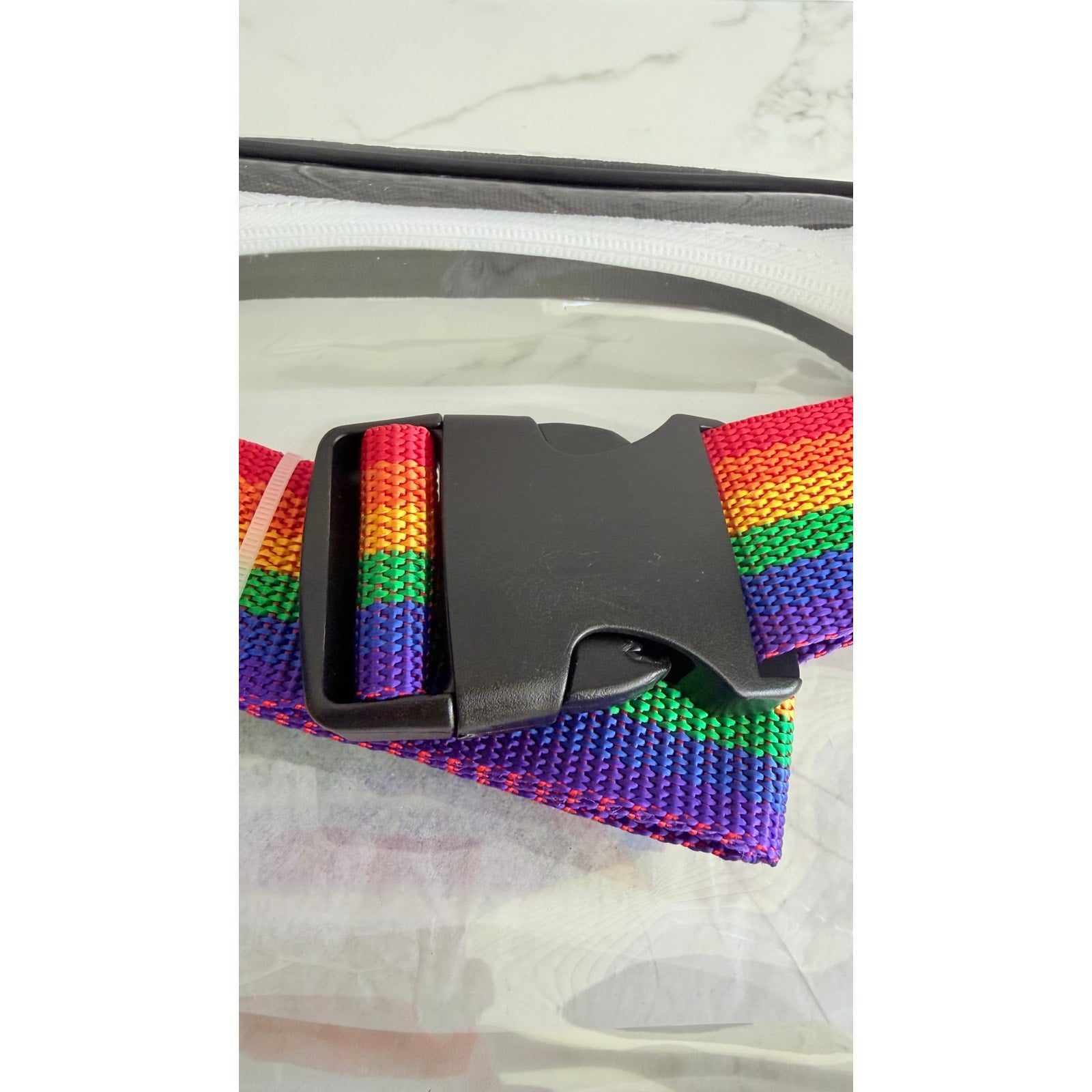 Celebrate It Pride Progress Flag Clear Vinyl Belt Bag Fanny Pack NWT