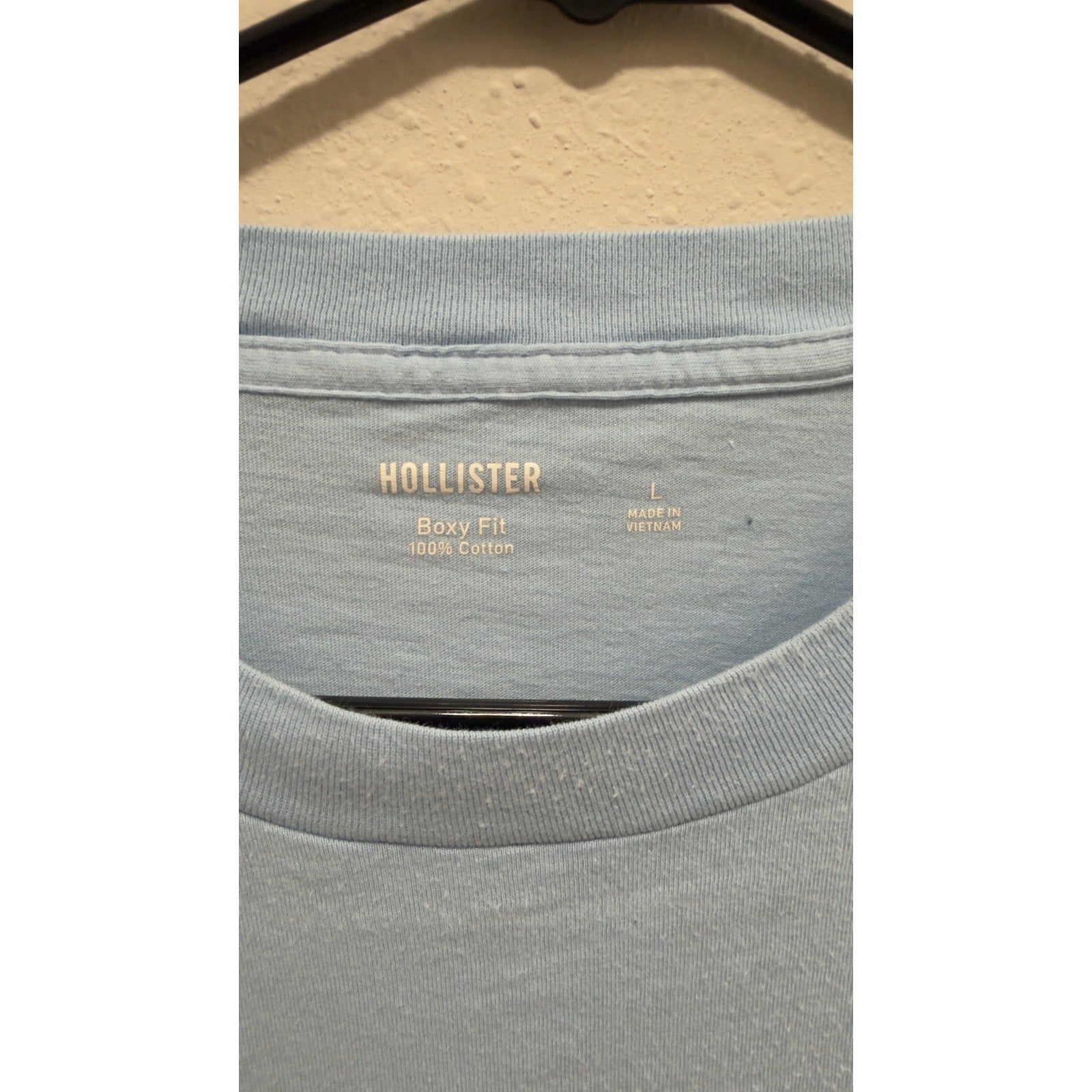 Hollister Hawaii Surf Nationals Graphic T-Shirt Boxy Fit Light Blue Size Large