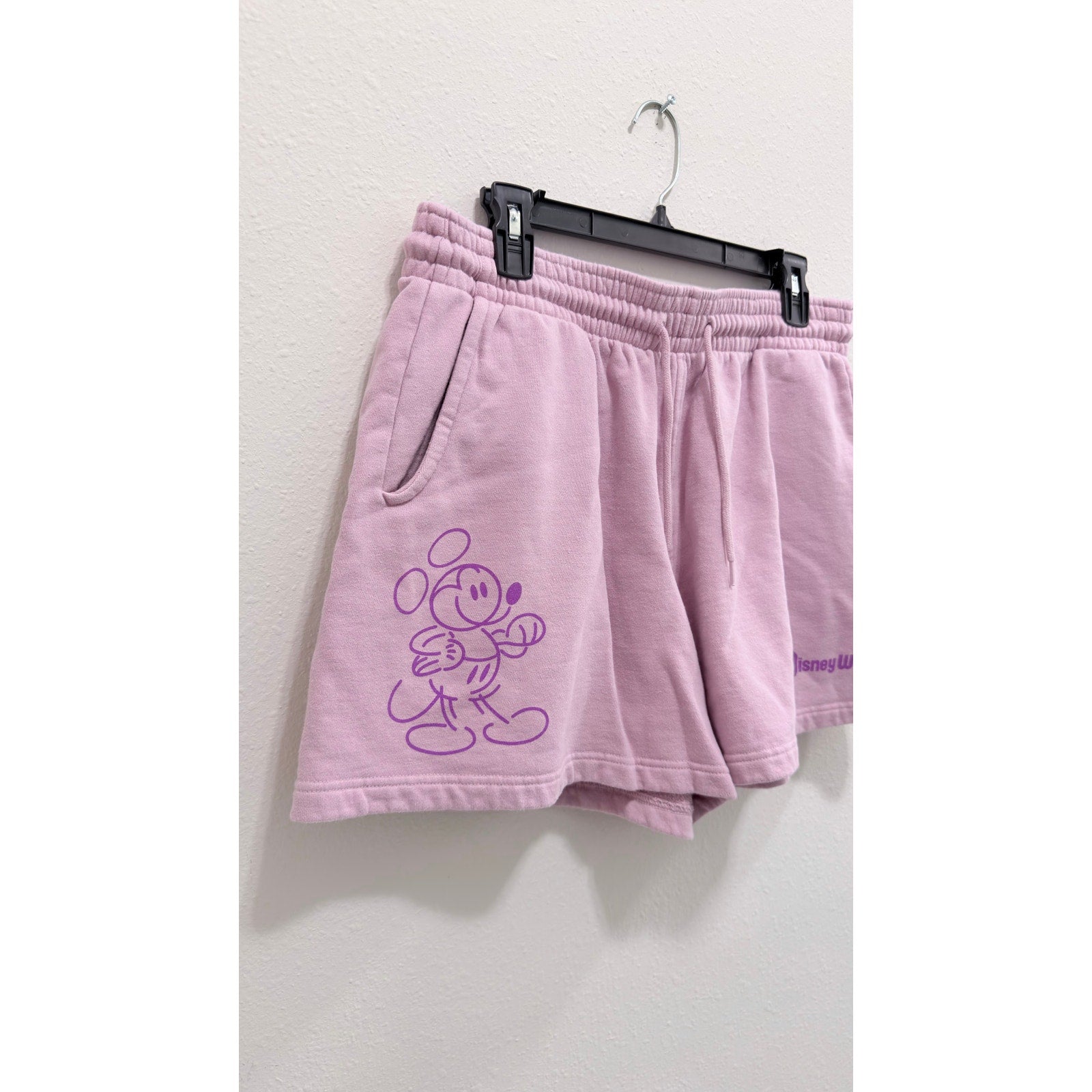 Disney Parks Mickey Mouse Womens Large Purple Sweat Shorts Fleece Lounge NWT