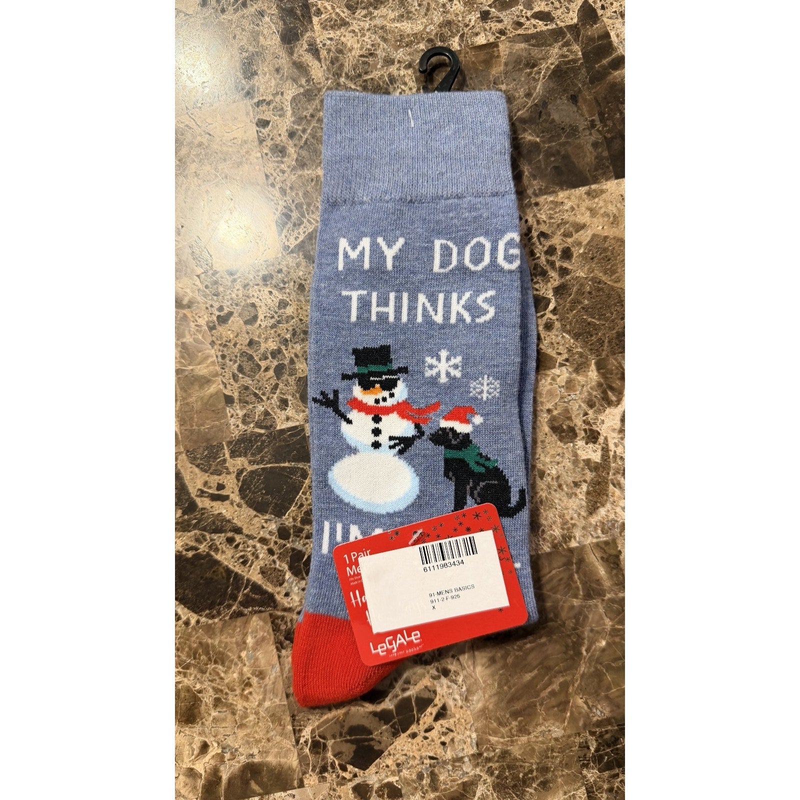NWT Christmas "My Dog Thinks I’m Cool" Snowman Socks Adult Size 8-12