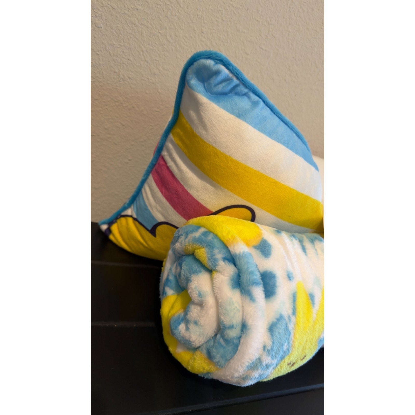 Peeps Striped 2-Piece Plush Set — Throw & Pillow 50x60 - NEW