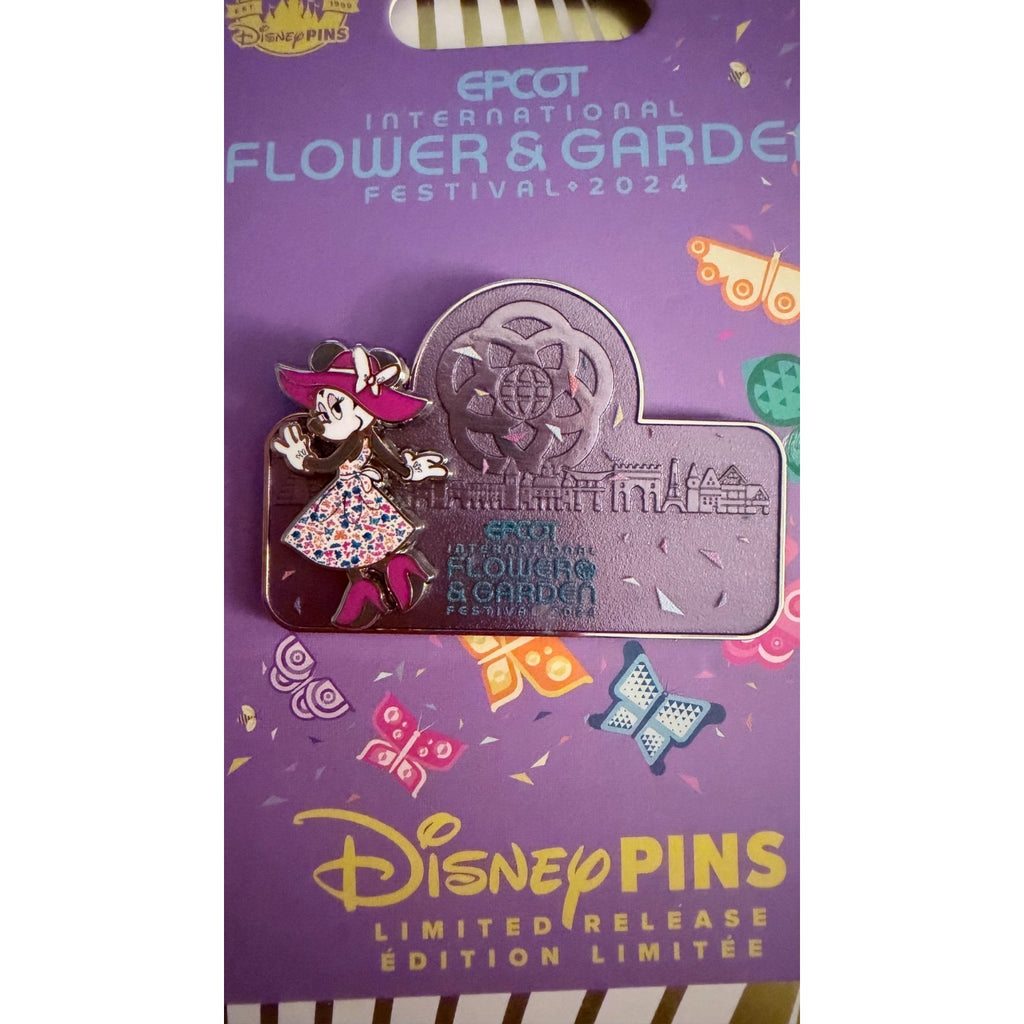 Disney Parks 2024 Epcot Flower & Garden MINNIE MOUSE Butterfly Pin LR NEW