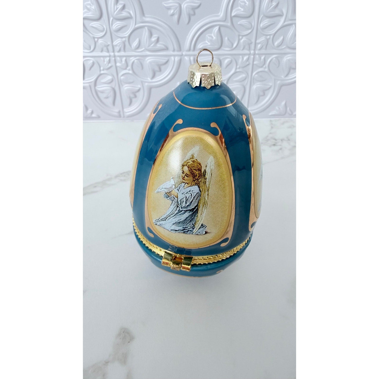 Mr. Christmas Valerie Parr Hill Musical Egg Ornament 2011 - Blue (Damaged)