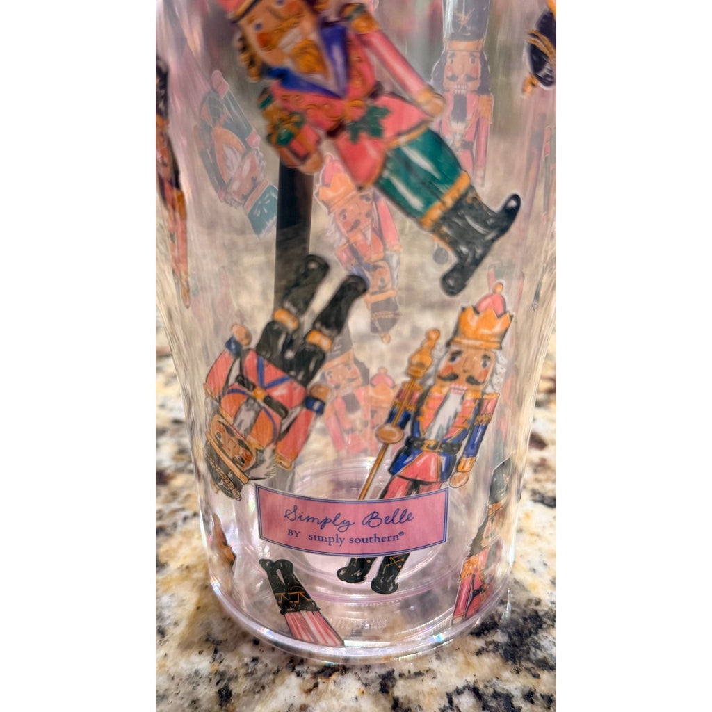 NWT Simply Belle "Holiday Nutcracker" Plastic Tumbler with Straw — 24 oz