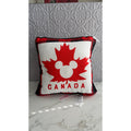 Disney Parks Epcot World Showcase Canada Mickey Icon Maple Leaf Plaid Pillow NWT