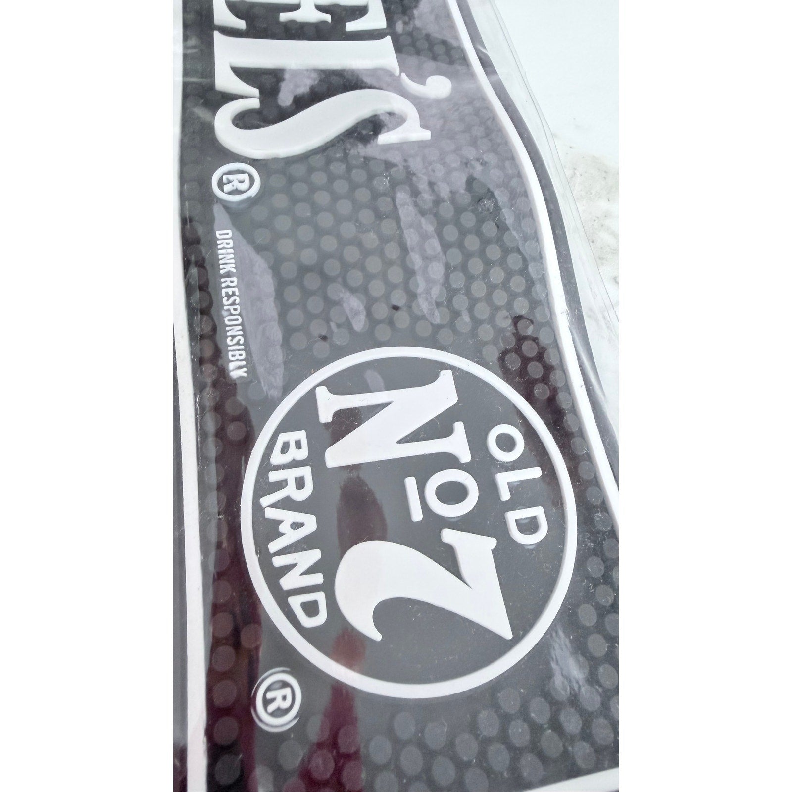 Official Jack Daniel's Black Bar Mat - Old No. 7 Brand - 19" x 4" Rubber NEW