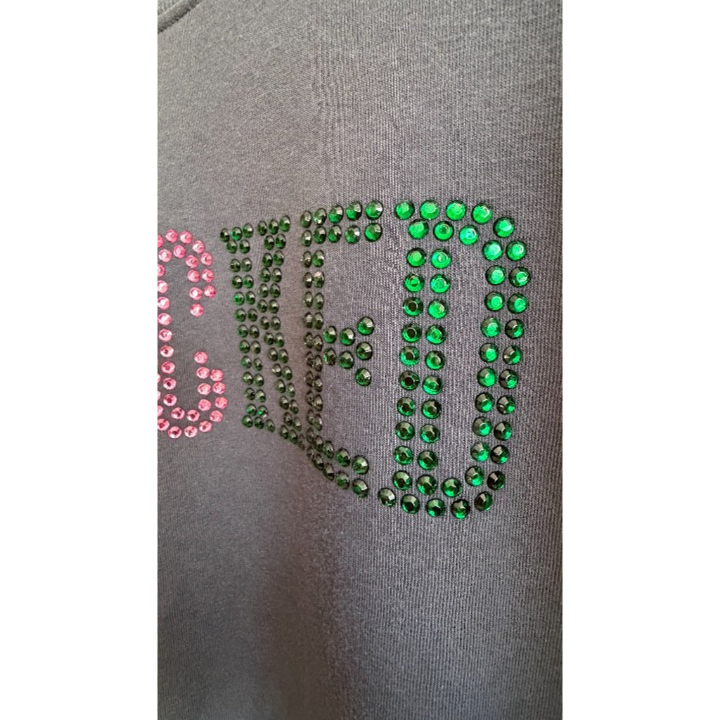 NEW Wicked The Movie Rhinestone Logo Sweatshirt - Charcoal Gray Large