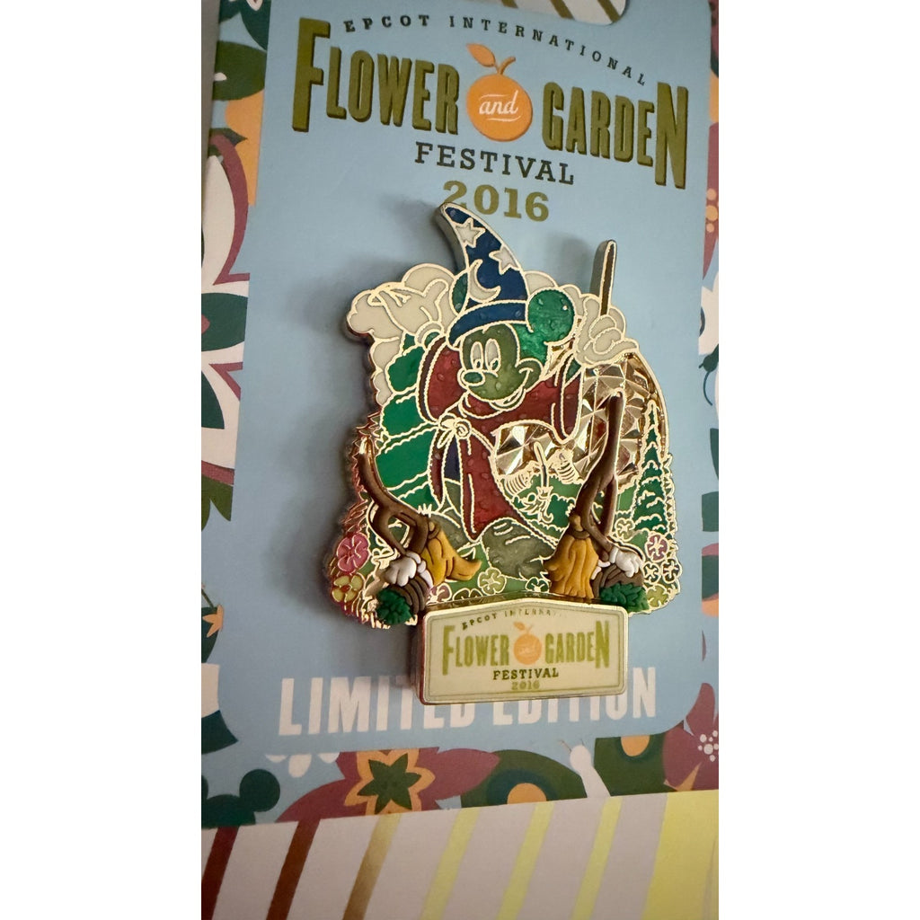 Disney Parks Disney 2016 EPCOT Flower & Garden Sorcerer Mickey Topiary Pin