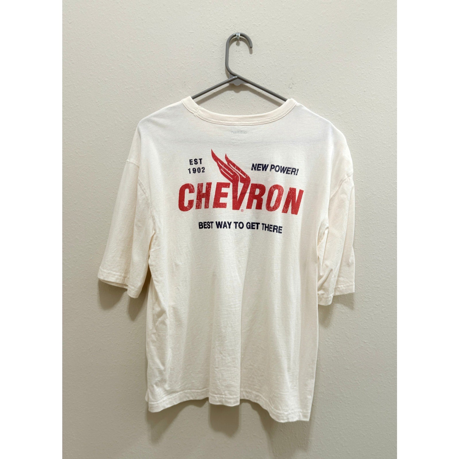 Old Navy Licensed Chevron Gasolines Graphic Cropped T-Shirt Medium NWT