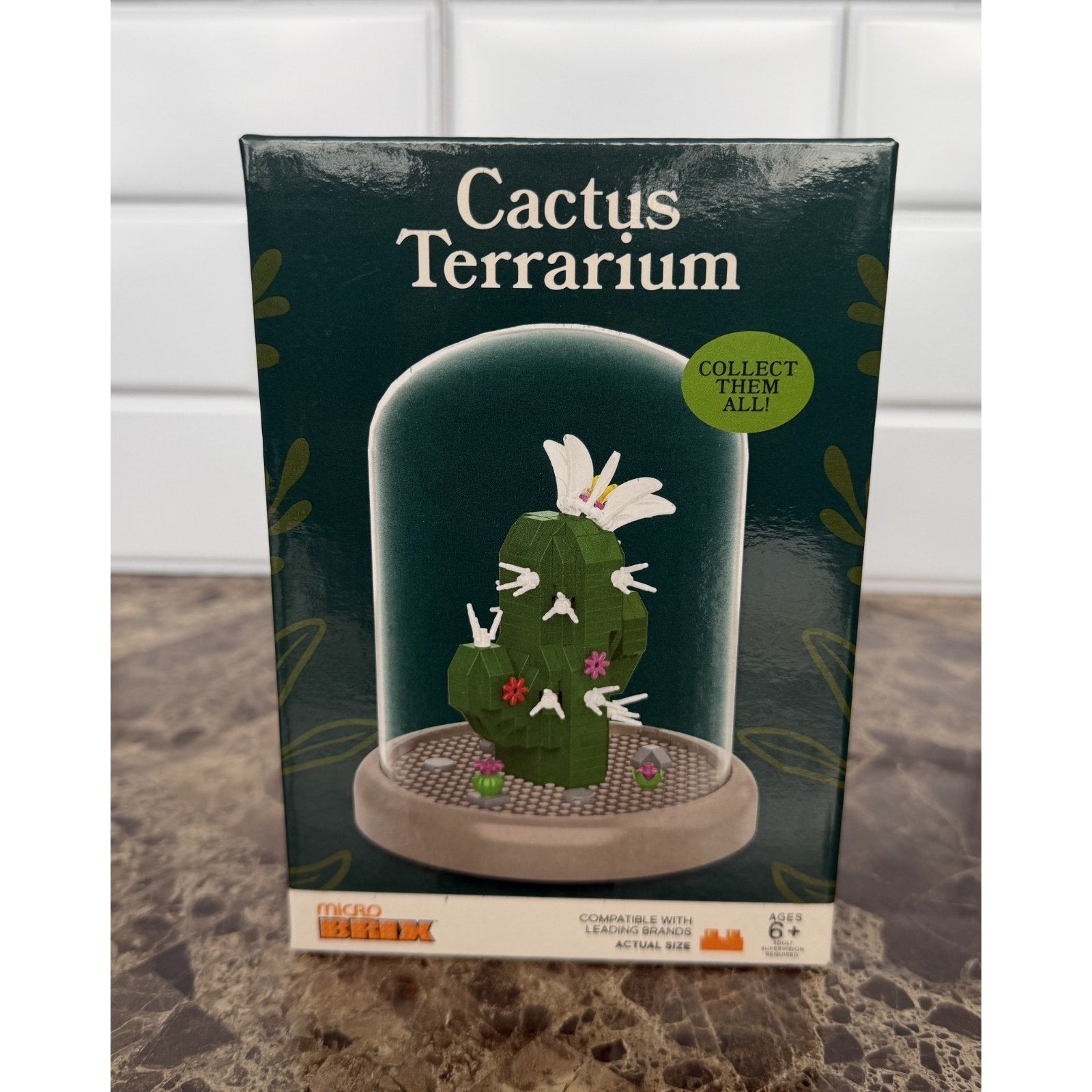NEW Micro Brix Floral Terrarium CACTUS Building Blocks Set Build Toy, 311 Pieces