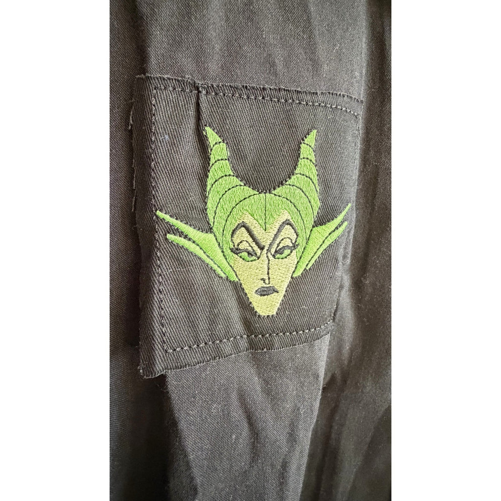 NEW Disney Villains Our Universe Glow-In-The-Dark Woven Shirt - Men’s Large
