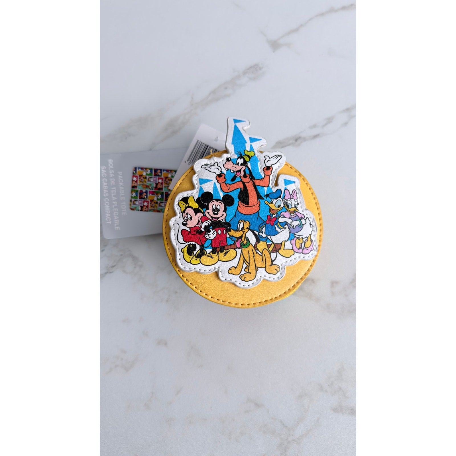 Disney Parks Mickey & Friends Packable Tote Bag Reusable Shopping Bag NEW