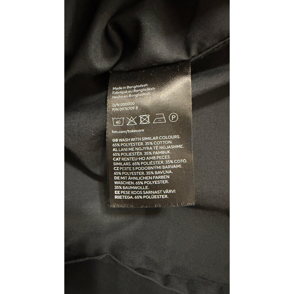 H&M Men's XL Black Slim Fit Easy Iron Long Sleeve Dress Shirt