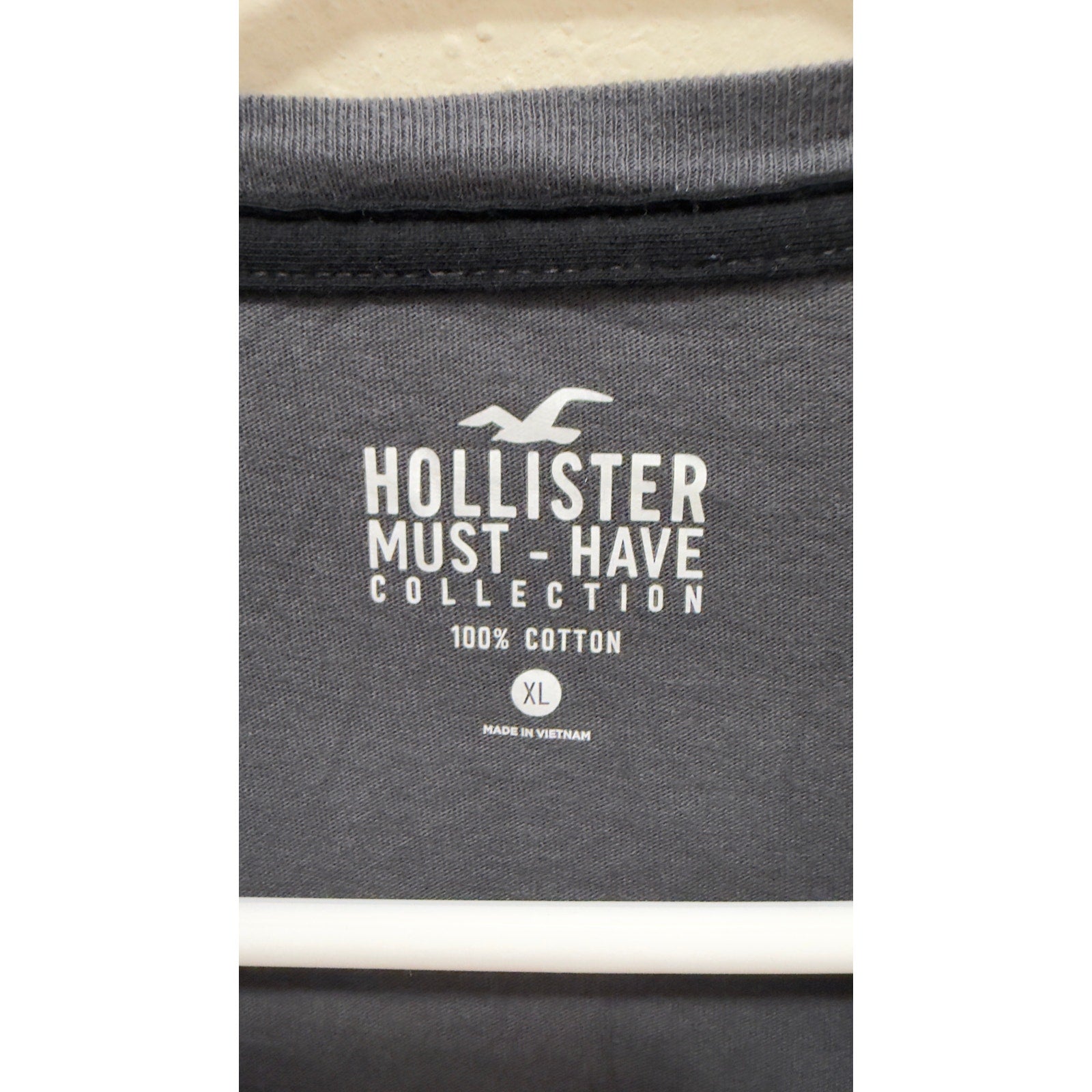 Hollister Must-Have Cotton Icon Crew Tee 2-Pack Size XL Grey & Black