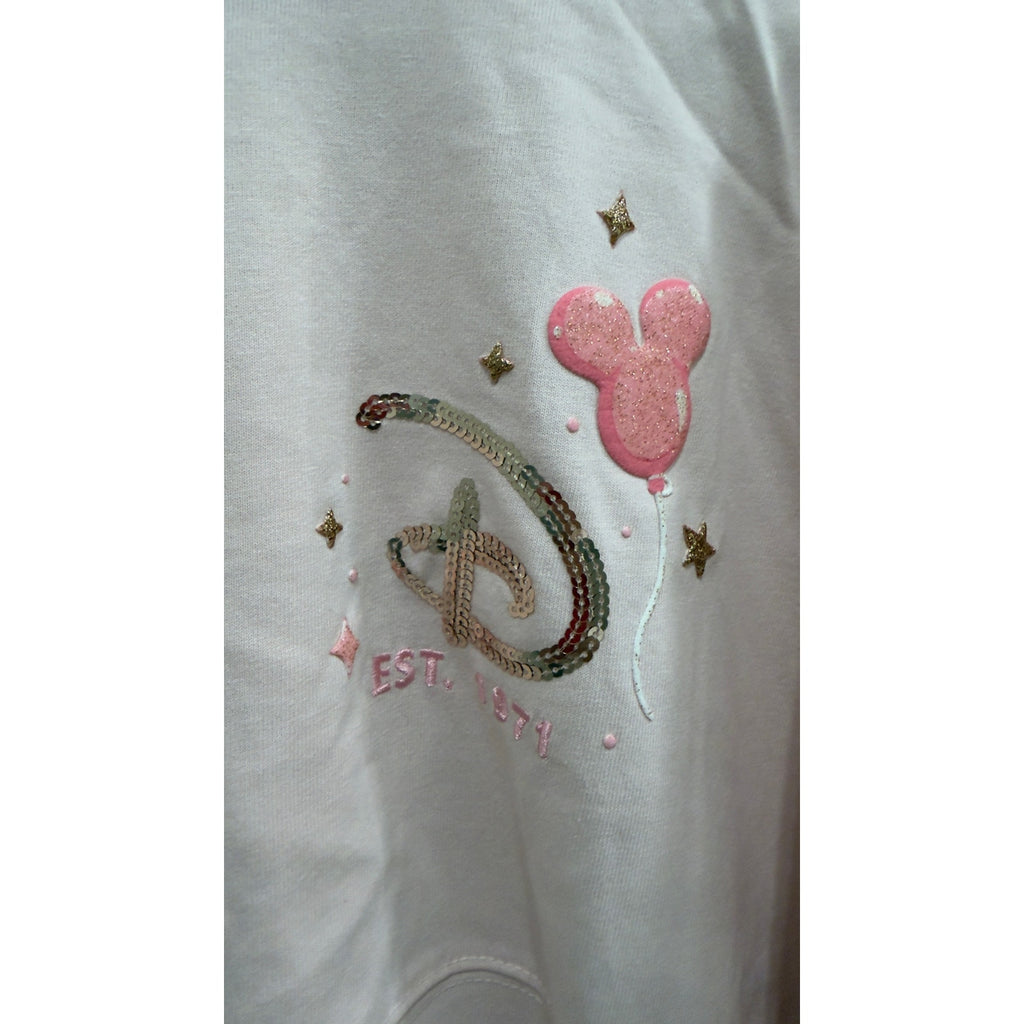 Disney Spirit Jersey Walt Disney World Balloons Rose Gold Sequins Large NWT
