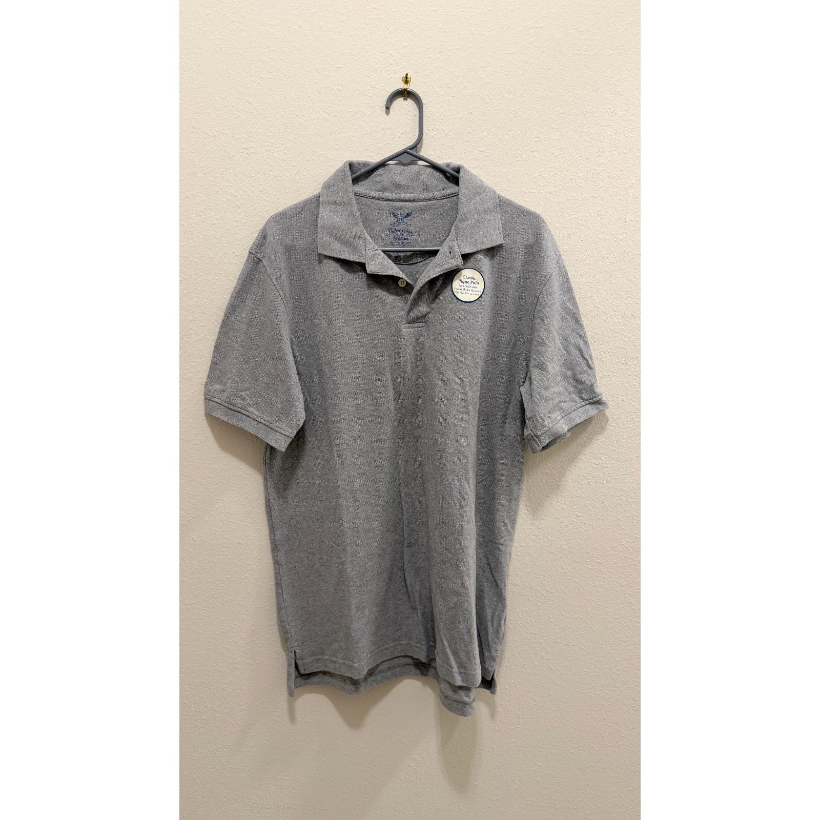 Faded Glory Men's Gray Polo Shirt Short Sleeves Size Medium NWOT