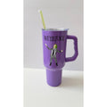 Silver Buffalo Beetlejuice 40oz Stainless Steel Tumbler with Handle Purple NWT