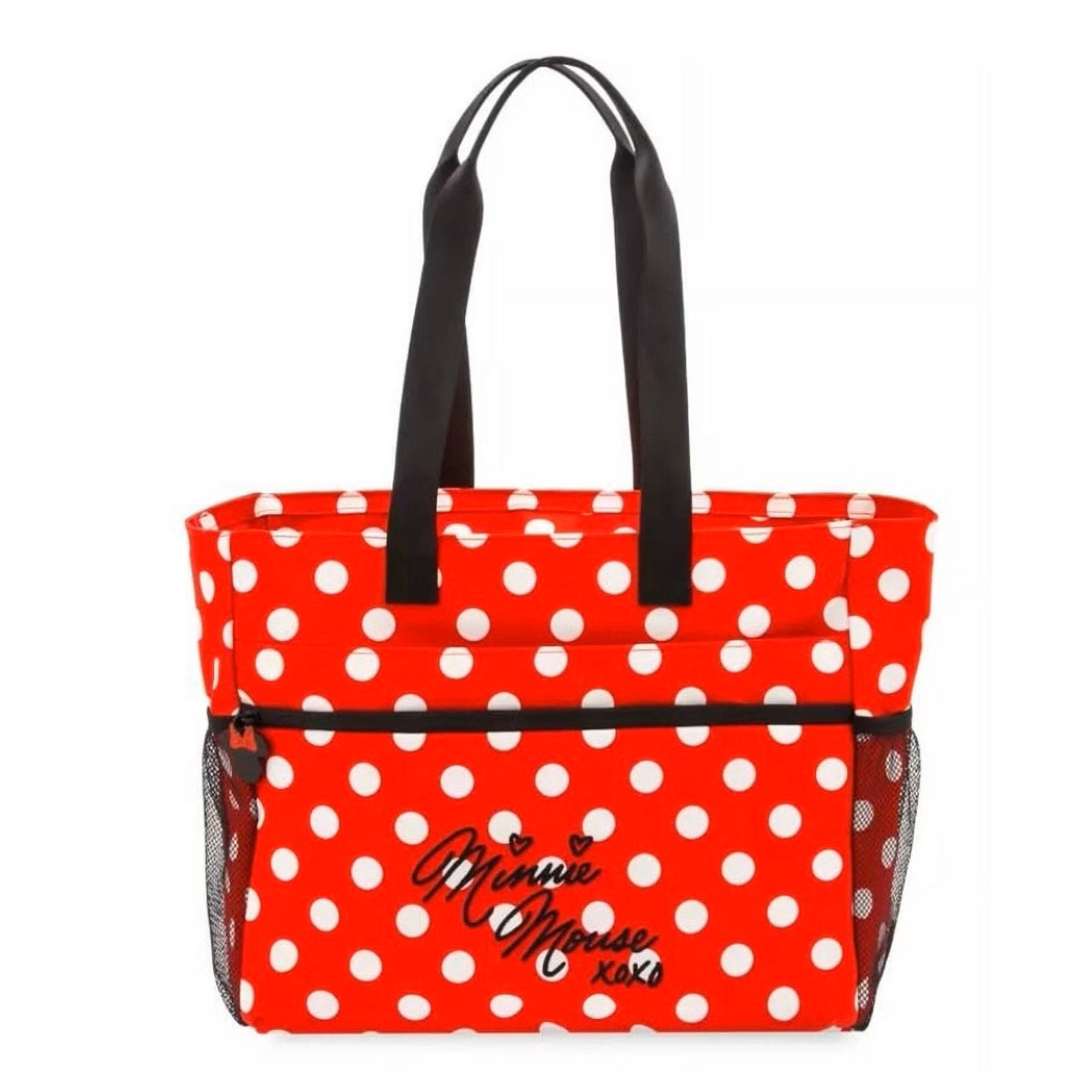 Disney Parks WDW Minnie Mouse XOXO Polka Dots Tote Bag NEW