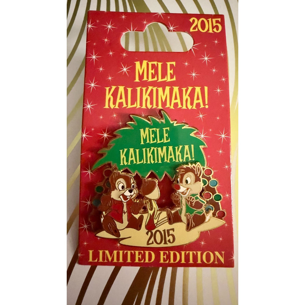 Disney Parks Disney 2015 Chip and Dale Mele Kalikimaka Holiday Pin NEW Limited