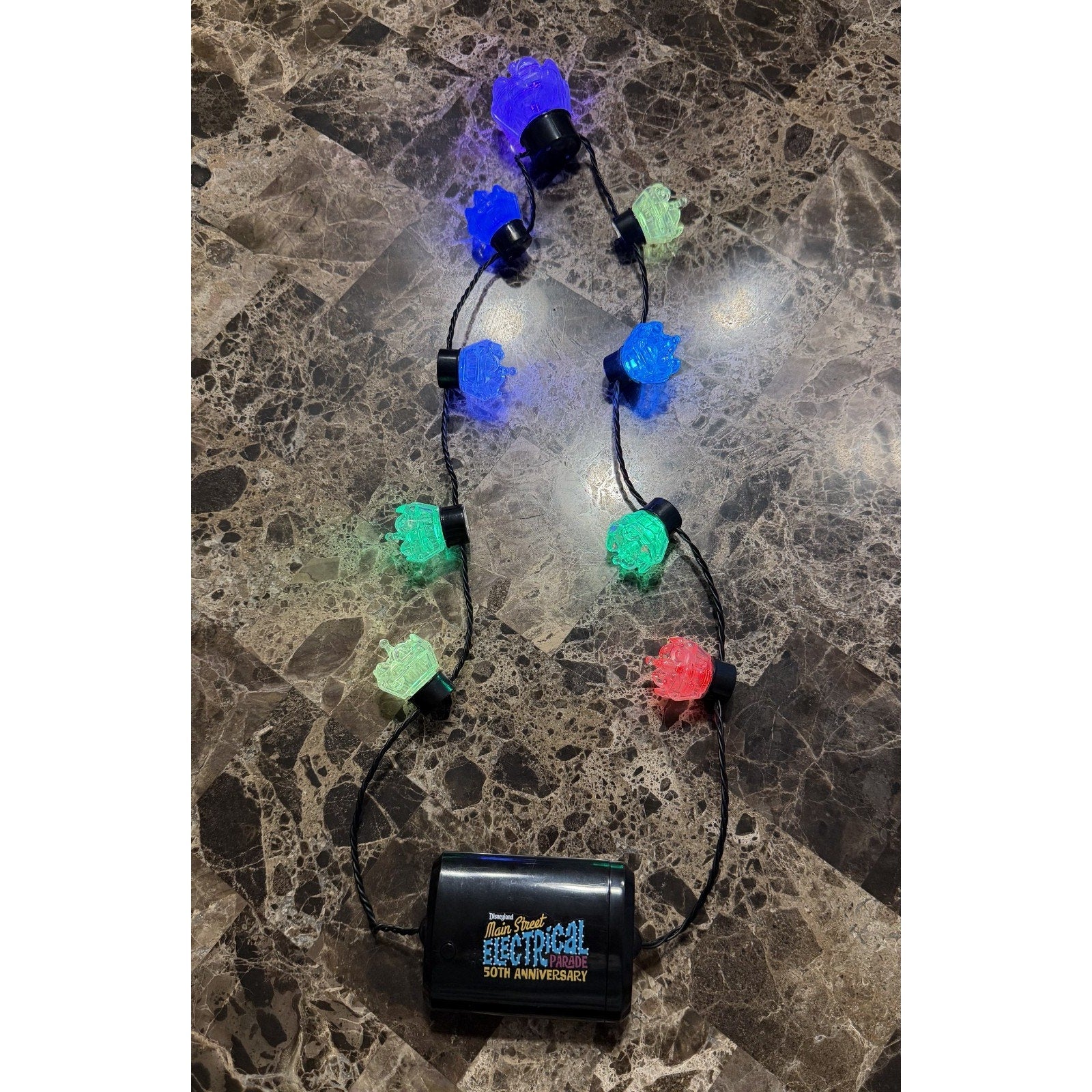 Disneyland Main Street Electrical Parade 50th Anniversary Light Up Necklace NWOT