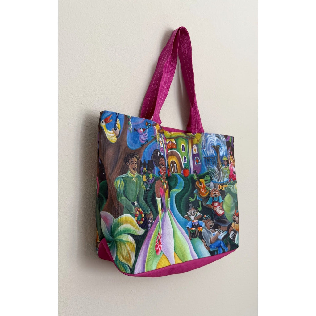 Disney Parks Princess Tiana Bayou Adventure Canvas Tote - Sharika Mahdi Art NEW